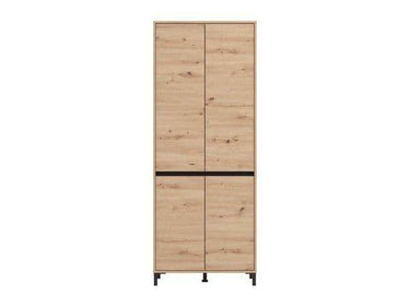 Toshiro Oak Effect Tall Shoe Cabinet Cupboard - Organise 40 Pairs, 4 Doors, 8 Shelves - UK Luxury Furniture